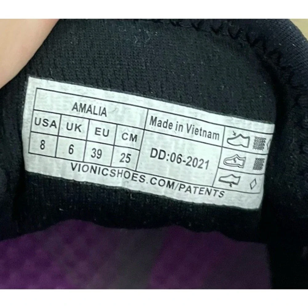 Vionic Amalia Shoes‎  Gray Black Athletic Walking Comfort Sneakers Size 8
